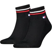 Tommy Hilfiger Unisex Quarter Socken, Schwarz, 43/46 (2er Pack)