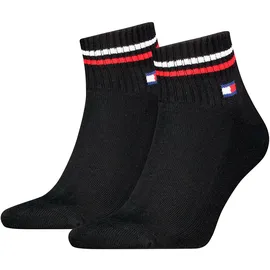 Tommy Hilfiger Unisex Quarter Socken, Schwarz, 43/46 (2er Pack)