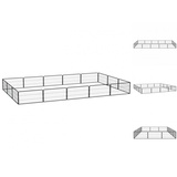 vidaXL 16-tlg. Hundelaufstall Schwarz 100x50cm Stahl Pulverbeschichtet
