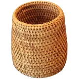 HOMSFOU Stifthalter Rattan Pflanzer 1-Teiliges Set Mini-Körbe Desktop-Seegras Kleinigkeiten Halter Turriformer Ständer Kinderzeremonie Multi-Tee Eimer Rattan Becher Wicker Blumentopf