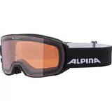 Alpina NAKISKA Q - Verspiegelte, Kontrastverstärkende & Polarisierte OTG Skibrille Mit 100% UV-Schutz Für Erwachsene, black, matt, One Size