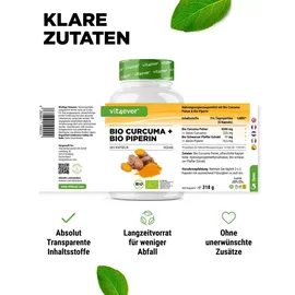 Vit4ever Bio Curcuma + Bio Piperin Kapseln 365 St.