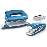 Leitz NeXXt WOW Mini-Locher und Hefter Set, blau