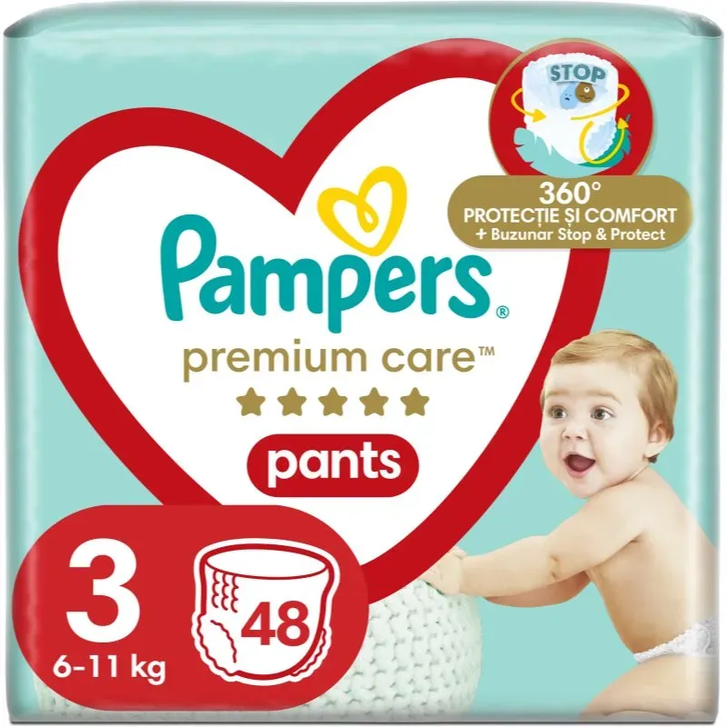 Pampers Premium Care Pants Size 3 Einweg-Windelhöschen 6-11kg 48 St.
