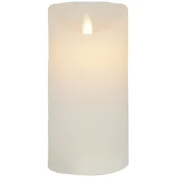 LED Echtwachskerze Weiß 6 Stunden Timerfunktion H 12 cm bewegliche Flamme