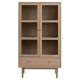 Actona GROUP "Aston", weiß (weiß pigmentiert eiche), B:80cm H:144,8cm T:40cm, Schränke, Vitrine, Schrank, 2 Glastüren, 2 Einlegeböden, 1 Schublade, Eiche Furnier