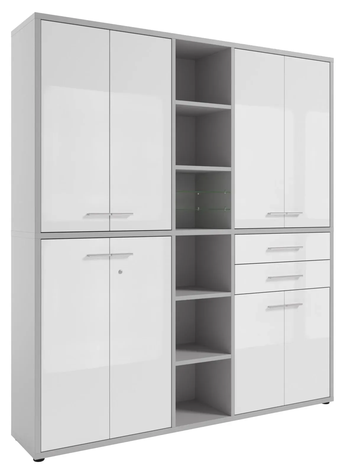 Manjana Home Office Kombination -Glas- TEXAS - B/H/T ca. 191,10x215,40x40,00