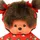 Magni Monchhichi Mädchen, mit Monchichikleid und Schleifen, ca. 20 cm großes Kuscheltier aus braunem Plüsch
