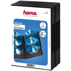 Hama DVD Quad Box - DVD Jewel Case - Schwarz (Packung mit 5)