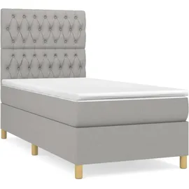 vidaXL Boxspringbett 100 x 200 cm Hellgrau