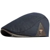 Sporty Schiebermütze Herren Klassik Schirmmütze Flatcap Baskenmütze Newsboy (Navy) - Einheitsgröße