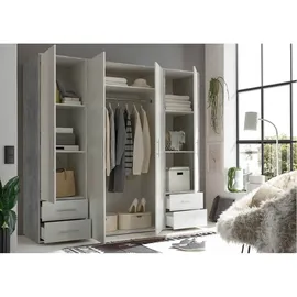 SchlafKONTOR Valencia 206 x 195 x 60 cm beton hell/weiß/betonoptik