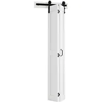 Mophorn Faltbare Schiebetür Im Scheunentor-stil 609x2134 Mm Aus Mdf, Mit Beschlagsatz Und Platzsparendem H-rahmen-design, Faltschiebetür Für Schlafzimmer Und Wohnzimmer In Weiß (montage Erforderlich)