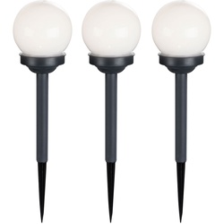 3er Set LED Außen Solar Lampen Kugel Design Erd Spieß Steck Leuchten Garten Weg Beleuchtung