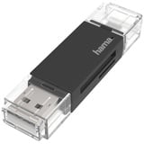 Hama USB-Kartenleser, OTG, USB-A + Micro-USB, USB 2.0 SD/microSD (00200130)