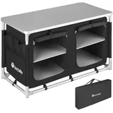 Tectake Campingschrank Komfort mit 4 Fächern, faltbar, Stauraum mit 4 Fächern, 97 x 47,5 x 56,5 cm