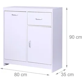 Relaxdays Wäscheschrank, mit 48 l, Wäschesack Weiß,Grau