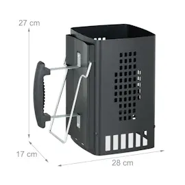 Relaxdays Anzündkamin 27 x 18 x 17 cm schwarz