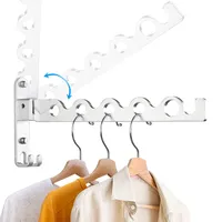 SHMSHNG Kleiderhaken klappbar, Wand Kleiderständer Klapphaken Aluminium für Waschküche Schlafzimmer Badezimmer Balkon Silber