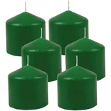 HS Candle Stumpenkerzen Ø8cm 6er Pack Grün Dunkel