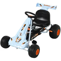 HOMCOM Pedal Go Kart Stahl, Kunststoff