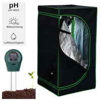 Melko Gewächshaus Gewächshaus Growbox Pflanzenzelt Zuchtzelt für Indoor & Outdoor, Stück, 99,9 % lichtundurchlässig schwarz 60 cm x 180 cm x 60 cm