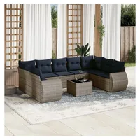 vidaXL Gartensofa-Set 10-tlg. grau