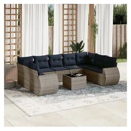 vidaXL Gartensofa-Set 10-tlg. grau