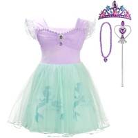 Lito Angels Kleine Meerjungfrau Prinzessin Arielle Kleid Kostüme Verkleidung mit Zubehör für Mädchen Kinder, Größe 5-6 Jahre 110, Lila 265