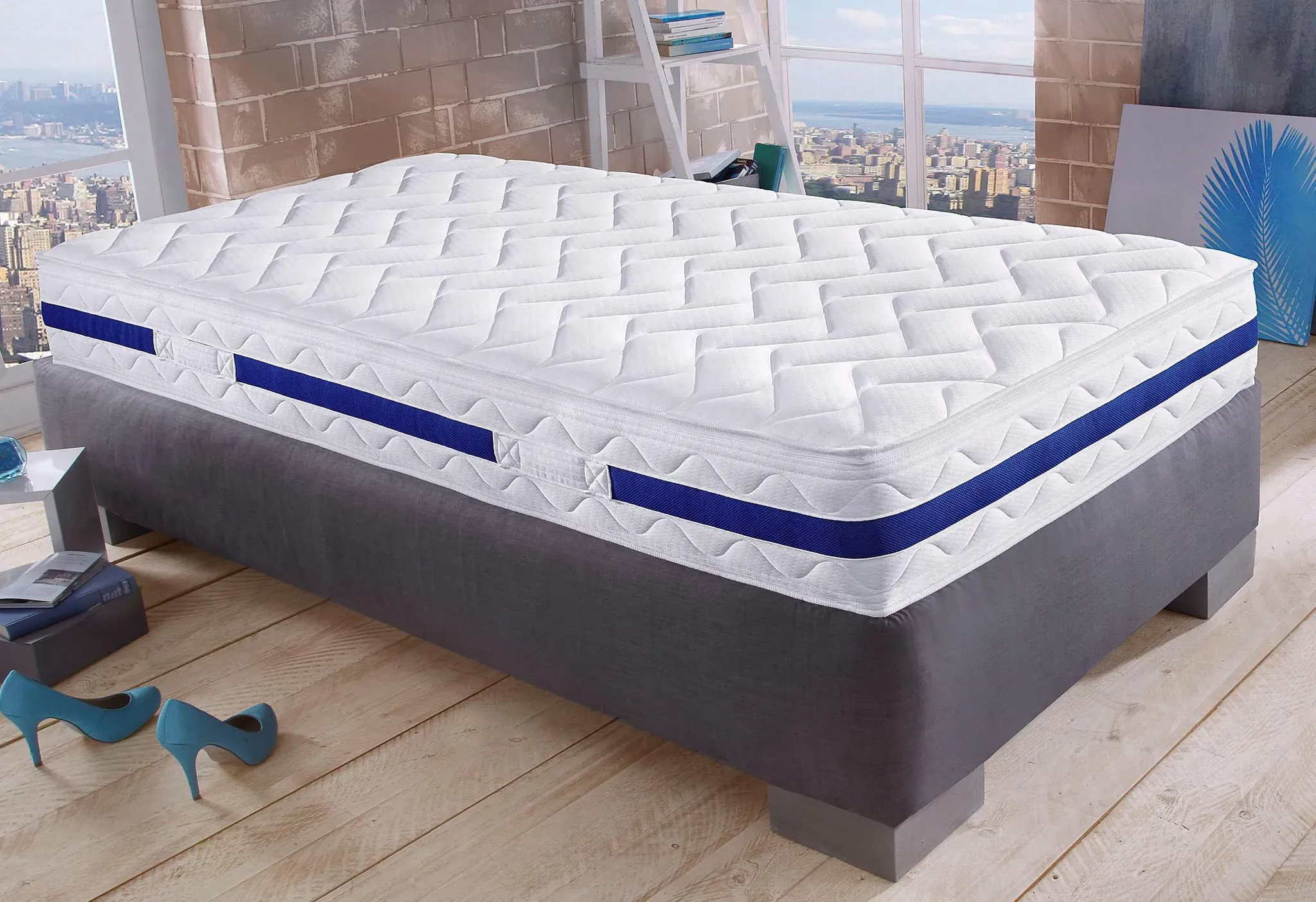 Taschenfederkernmatratze BRECKLE "1000 Pur, 7 Zonen Matratze 90x200 cm, 140x200 cm & weitere Größen", weiß, B:90cm H:25cm L:190cm, Bezug: 66% Polyester, 34% Viskose. Steppfüllung: 100% Polyester, Matratzen, Matratze H2/H3/H4, ergonomisch, atmungsaktiv, Topseller