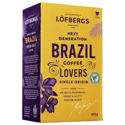 Gemahlener Kaffee Löfbergs Brazil Single Origin Rainforest Alliance, 450 g