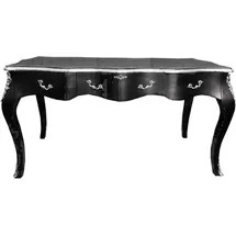 Casa Padrino Barock Sekretär Schwarz / Silber- Schreibtisch Luxus Möbel Büro