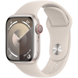 Apple Watch Series 9 GPS + Cellular 41 mm Aluminiumgehäuse polarstern, Sportarmband polarstern M/L