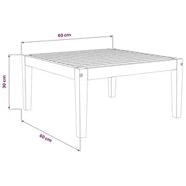 vidaXL Tisch Massivholz Akazie Natur 60 x 60 x 30 cm