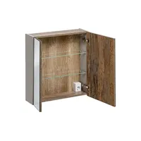 Fun Möbel Badezimmer Spiegelschrank 60cm AKAN Taupe inkl. LED