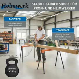 holmwerk® Arbeitsbock Metall klappbar 2er Set orange