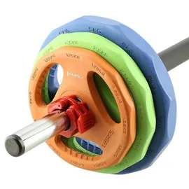 HMS Langhantel Pump-Training Fitness 20 kg schwarz/blau/grün