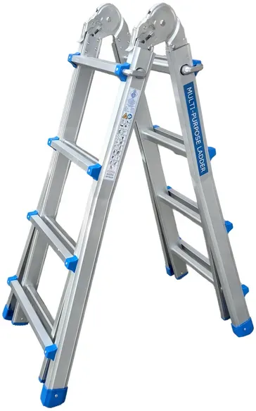 S.T.P. New Blue A20NB4, 2 x 8 Stufen, 4,44 m  Teleskop-Aluminiumleiter  Geschätzte Arbeitshöhe 5,44 m
