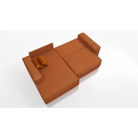 A&J MöbelLand Ecksofa TOR mit Schlaffunktion. Farbe: Terra. - Braun