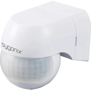 Sygonix SY-6118230 wandhängend, Aufputz PIR-Bewegungsmelder 180 ° Relais Weiß IP44