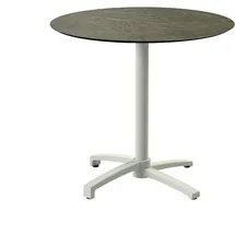 Essentials X Cross Terrassentisch Sand gestell + Midnight Marble HPL Ø70 cm