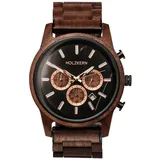 HOLZKERN Buschwerk Walnuss/Marmor Quarz Chronograph Holz 44 mm