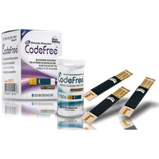 Blutzuckerteststreifen 150 Stk. für SD CodeFree Blutzuckermessgerät mg/dL
