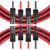 GLIESE 2Stück Satz 6mm2 Rot + Schwarz Solarkabel, (200 cm)