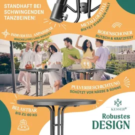 Kesser Stehtisch Ø 70 cm schwarz rund klappbar