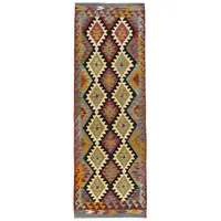 HAMID - Kilim Herat, Teppich Kelim Herat, 100% Handgewebte Wolle, Ethnischer Teppich Baumwollteppich mit Geometrischem Muster für Wohnzimmer, Schlafzimmer, Esszimmer, (240x80cm)