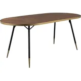 trendmöbel24 Esstisch DENISE 180 x 90 cm Platte oval Walnussfarbig