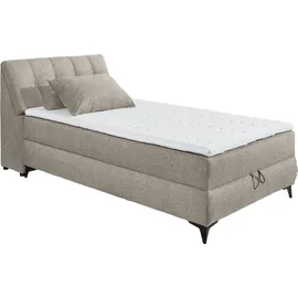 ed exciting design Boxbett / Polsterbett 120 x 200 cm mit Bettkasten und Stauraum im Kopfteil