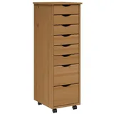 vidaXL Rollschrank mit Schubladen MOSS Honigbraun Massivholz Kiefer