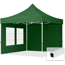 TOOLPORT Faltpavillon Economy 3 x 3 m inkl. 2 Seitenteile dunkelgrün 59038